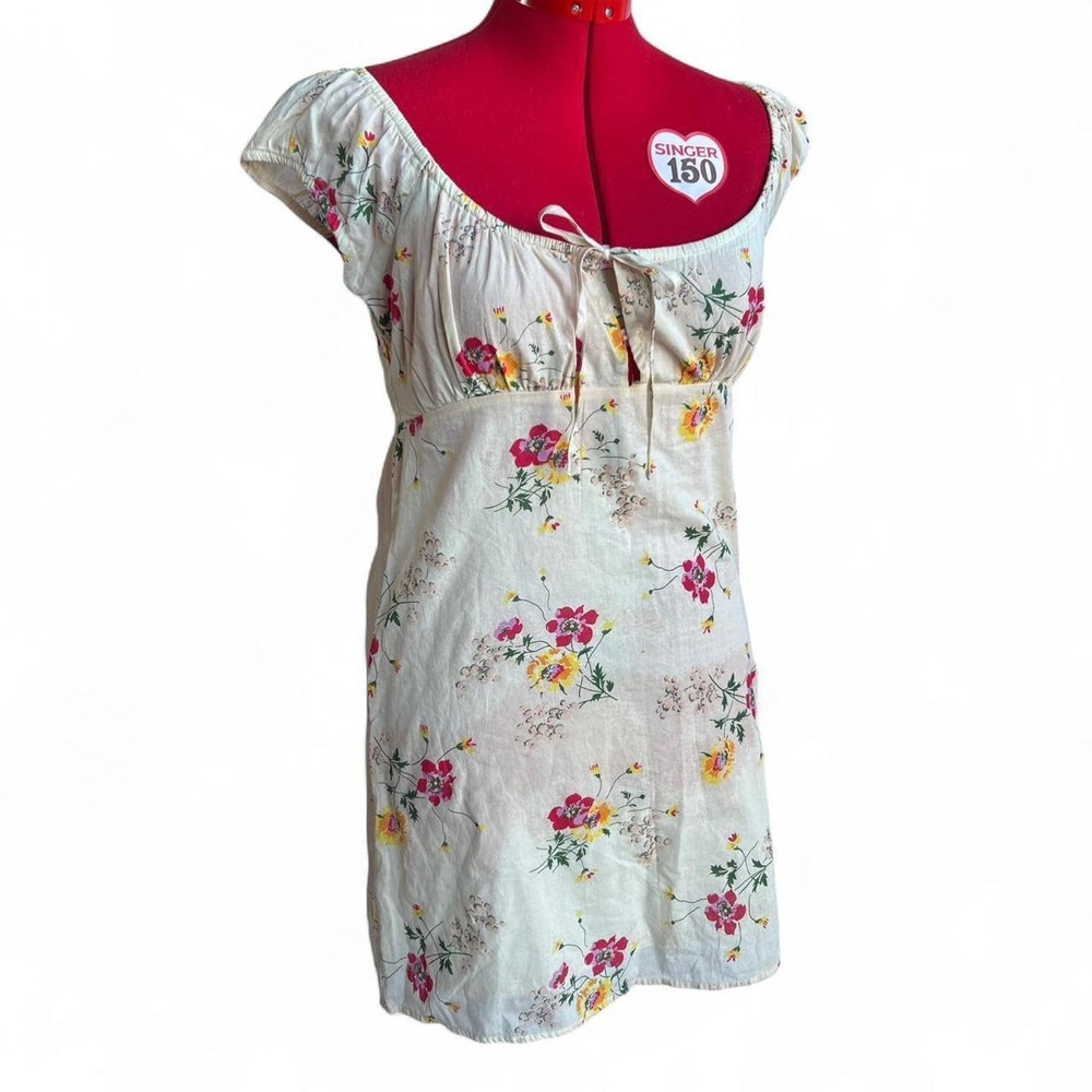 Urban Outfitters Cotton Yellow Floral Dress Cottagecore Romantic NWT